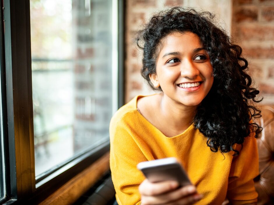 Young woman with phone