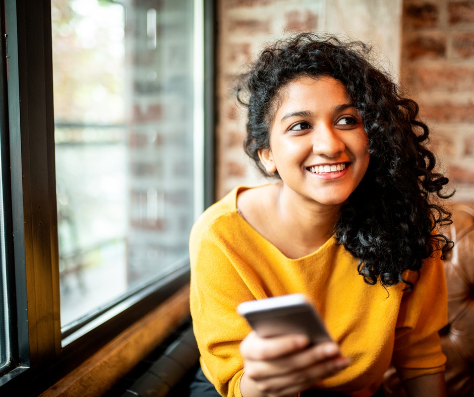Young woman with phone